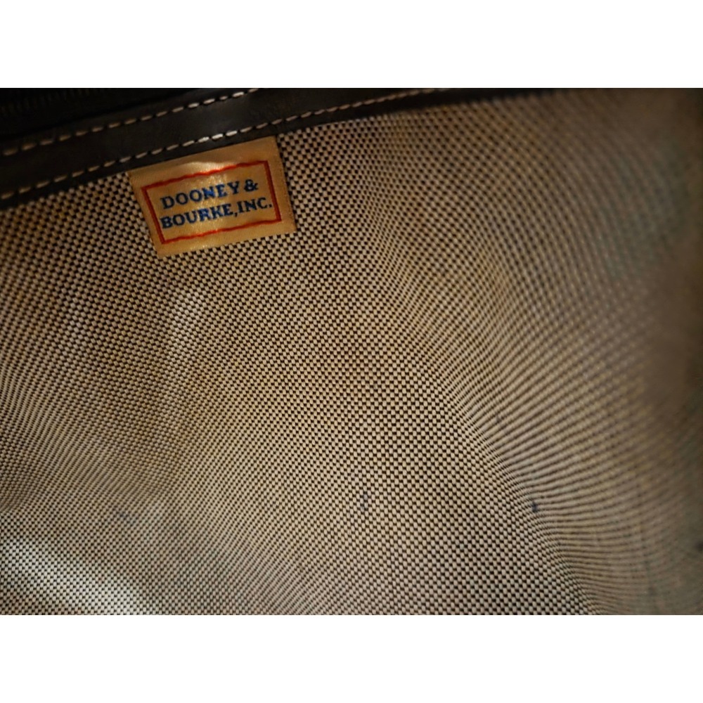 Dooney & Bourke Signature Monogram Canvas Tote Brown Leather Trim Vintage Y2K - Picture 8 of 8